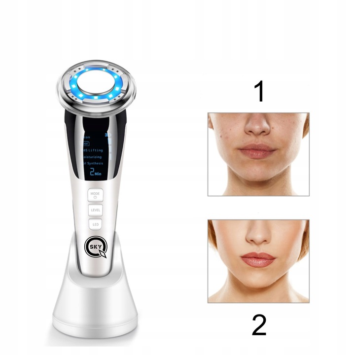 MEZOTERAPIA BEZIGŁOWA MASAŻER EMS TWARZY LIFTING 5w1 URZĄDZENIE DO MASAŻU