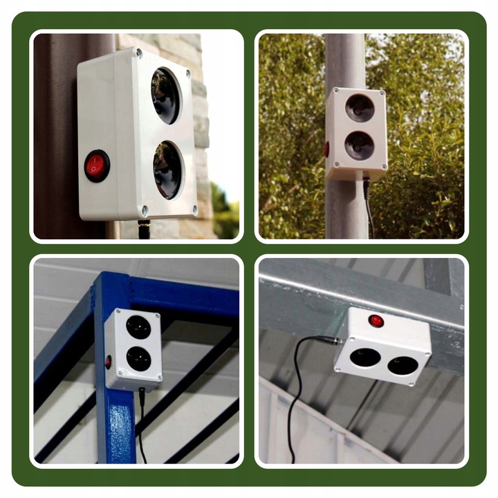 ODSTRASZACZ KUN MYSZY SZCZURÓW GRYZONI PODWÓJNY DO DOMU I OGRODU 2000