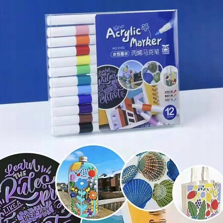 FLAMASTRY PISAKI AKRYLOWE DO RÓŻNYCH POWIERZCHNI 24 szt