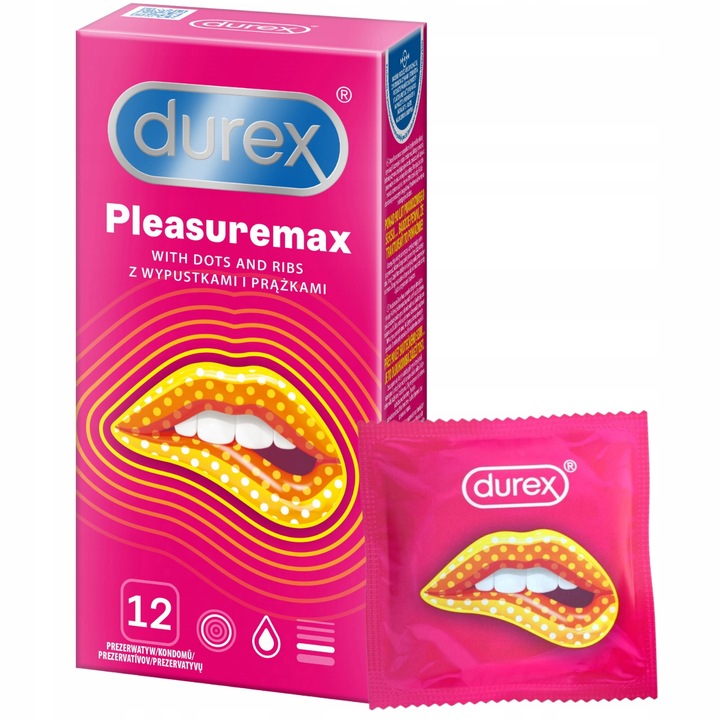 Durex PLEASUREMAX potęgujące doznania prążkowane + wypustki 12 sztuk