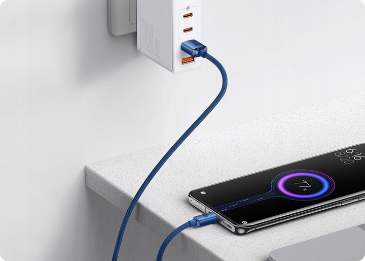 WZMACNIANY KABEL PRZEWÓD BASEUS USB USB-C 100W 6A 2M SZYBKIE ŁADOWANIE