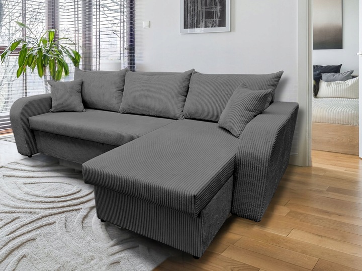 Narożnik rozkładany z funkcją spania - PALERMO sztruks, 2 pojemniki