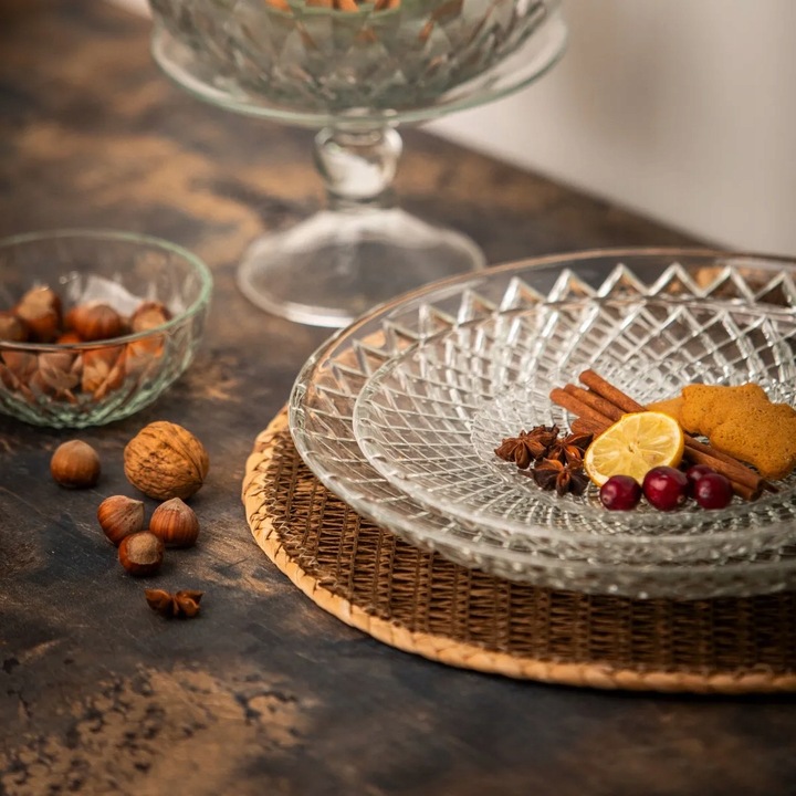 Zestaw talerzy 12 osób i patera na ciasto Altom Design Solaris Komplet 13el