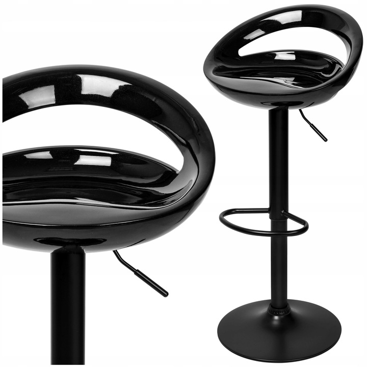 HOKER BAROWY STOŁEK OBROTOWY REGULOWANY CZARNY KRZESŁO BAROWE OBROTOWE