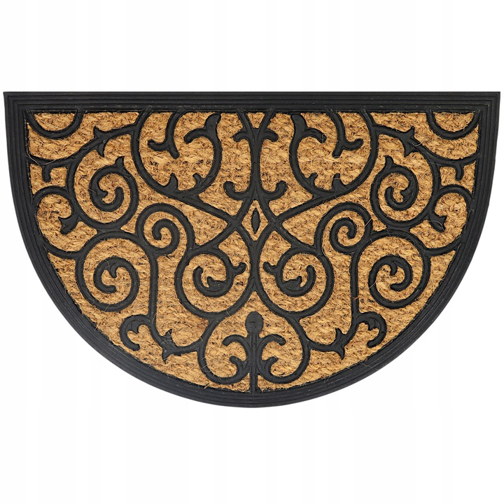 WYCIERACZKA POD DRZWI ZEWNĘTRZNA PÓŁOKRĄGŁA 40X60 DO BUTÓW KOKOSOWA BRĄZOWA