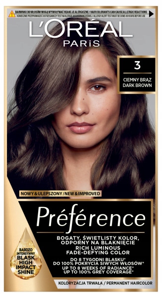 Loreal Preference Farba Do Włosów - 3.0 Brasilia Ciemny Brąz