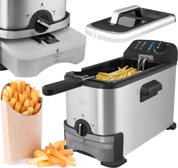 FRYTKOWNICA TRADYCYJNA OLEJOWA 3L FILTR OLEJU FRYTOWNICA TERMOSTAT