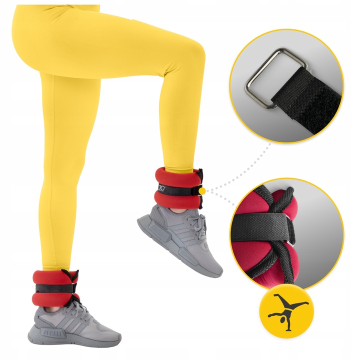 OBCIĄŻNIKI NA NADGARSTKI RĘCE NOGI CIĘŻARKI DO ĆWICZEŃ WZMACNIAJĄCYCH 2x1kg