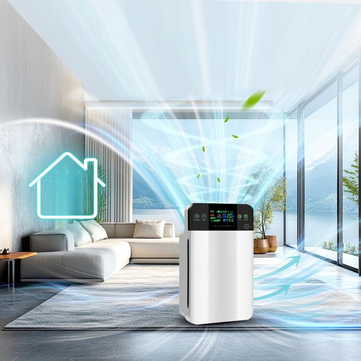 Duży AUTOMATYCZNY OCZYSZCZACZ POWIETRZA HEPA + jonizacja sterylizacja