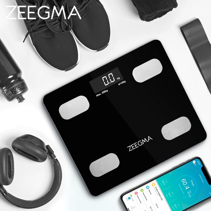 WAGA ŁAZIENKOWA ANALITYCZNA SMART ANALIZA 200kg IOS LCD ANDROID