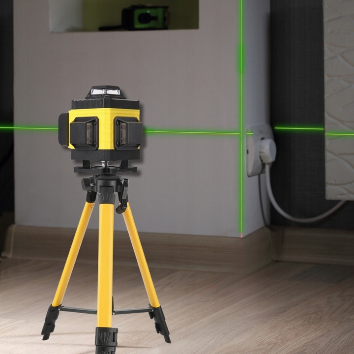 POZIOMNICA LASEROWA POZIOMICA 4D 16 LINII KRZYŻOWA 360 LASER ZESTAW