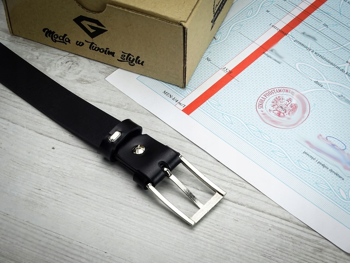 Pasek do spodni dla CHLOPCA komunijny skórzany