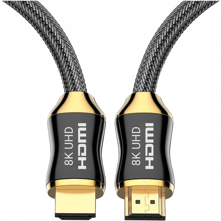 KABEL HDMI 2.1 8K PRZEWÓD ULTRA HIGH SPEED 48Gbps eARC FHD 240Hz GOLD