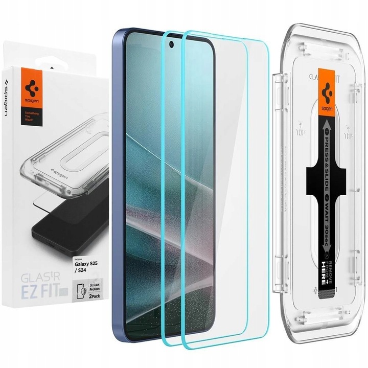 2x Szkło Hartowane Szybka SPIGEN EZ FIT +Aplikator do Samsung Galaxy S25