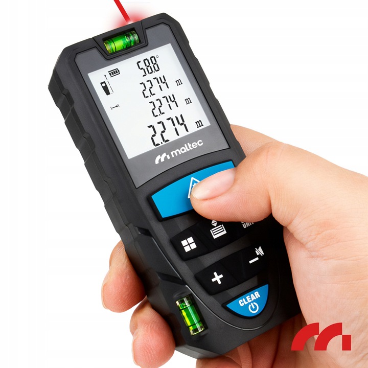 DALMIERZ LASEROWY 50M KĄTOMIERZ POZIOMICA CYFROWY MIERNIK ODLEGŁOŚCI