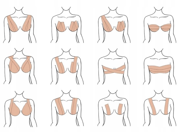 Taśma Modelująca Unosząca Biust Biustonosz Push Up Podnosząca Piersi Dekolt