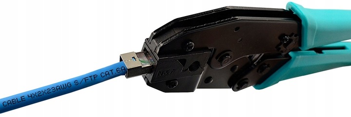 ZACISKARKA DO WTYKÓW EKRANOWANYCH RJ45 KAT.6A KAT.7 NA GRUBY KABEL