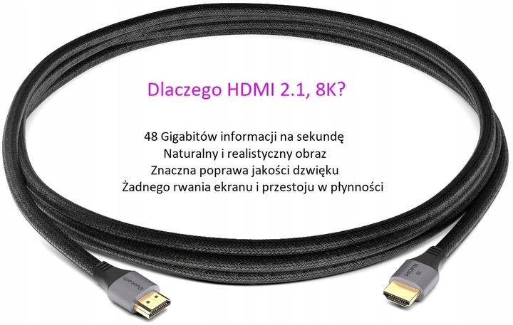 Kabel HDMI 2.1 Ultra High Speed 8K PREMIUM 0,5m