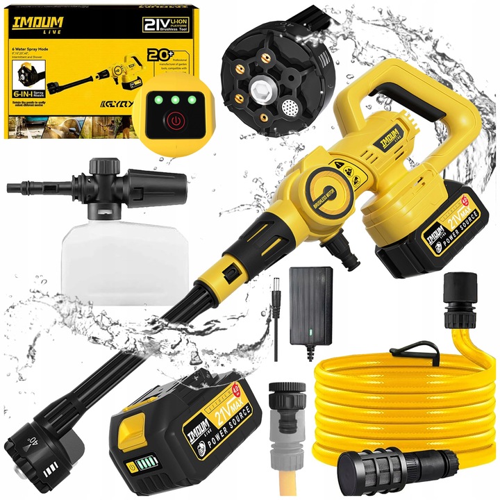 MYJKA CIŚNIENIOWA AKUMULATOROWA BEZPRZEWODOWA IMOUM 4Ah 21V 400W