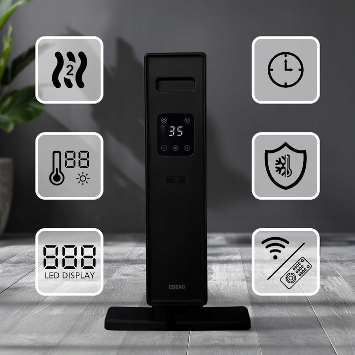 Grzejnik elektryczny konwektorowy EBERG DEXO 2000W WiFi termostat LED pilot