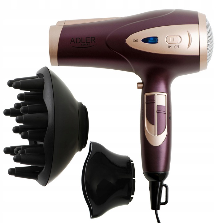 SUSZARKA DO WŁOSÓW Z JONIZACJĄ 2400W Zimny nawiew + Koncentrator i