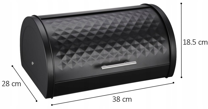 CHLEBAK POJEMNIK NA PIECZYWO BUŁKI CHLEB METALOWY DUŻY CZARNY