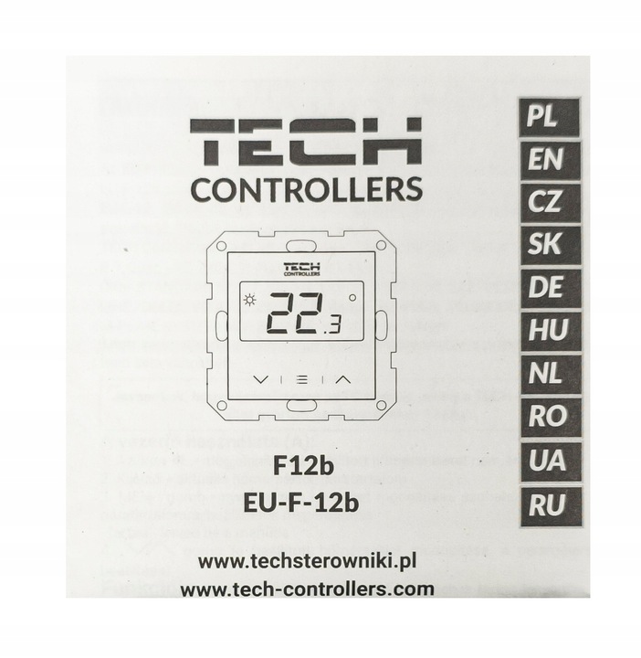 STEROWNIK REGULATOR TERMOSTAT POKOJOWY PODTYNKOWY BIAŁY F-12B TECH L-X TECH