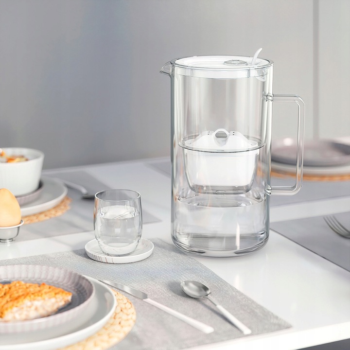 Dzbanek filtrujący szklany Aquaphor Glass 2,5l z wkładem Maxfor+ biały