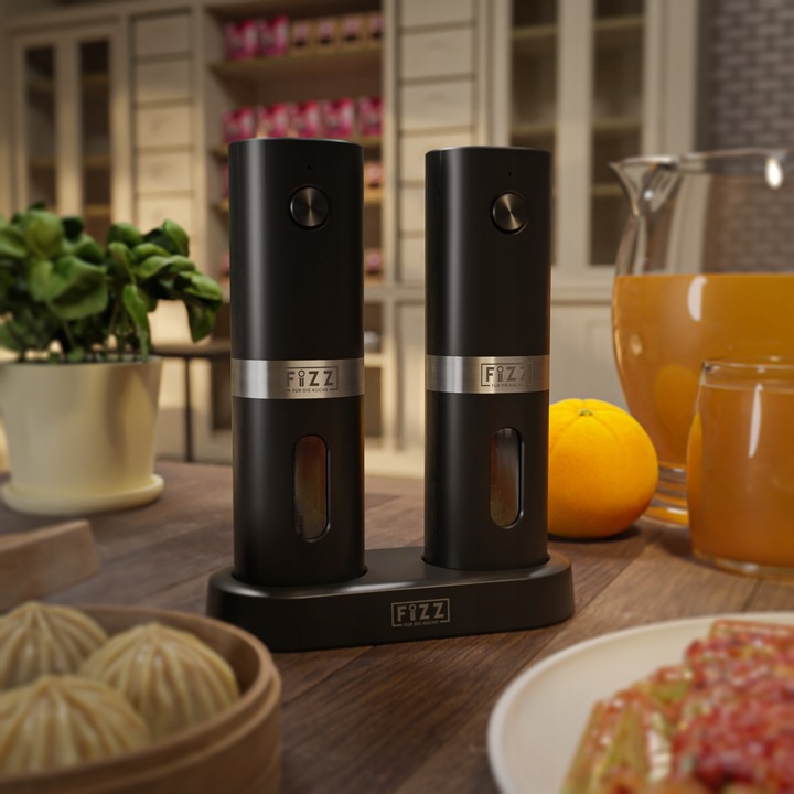 Młynek elektryczny do pieprzu i soli Fizz z akumulatorem Podstawka