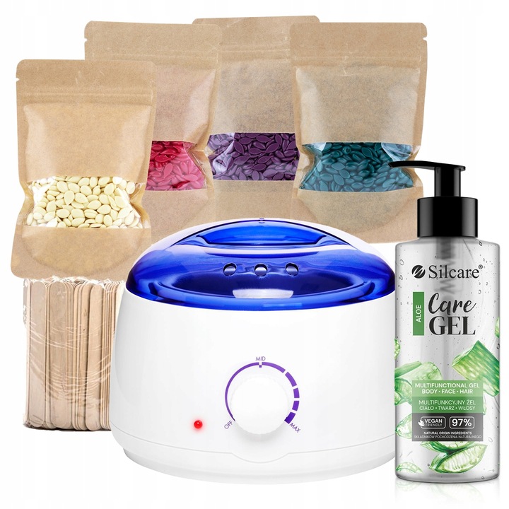 Zestaw 4x WOSK DO DEPILACJI twardy ItalWax + PODGRZEWACZ SZPATUŁKI ŻEL