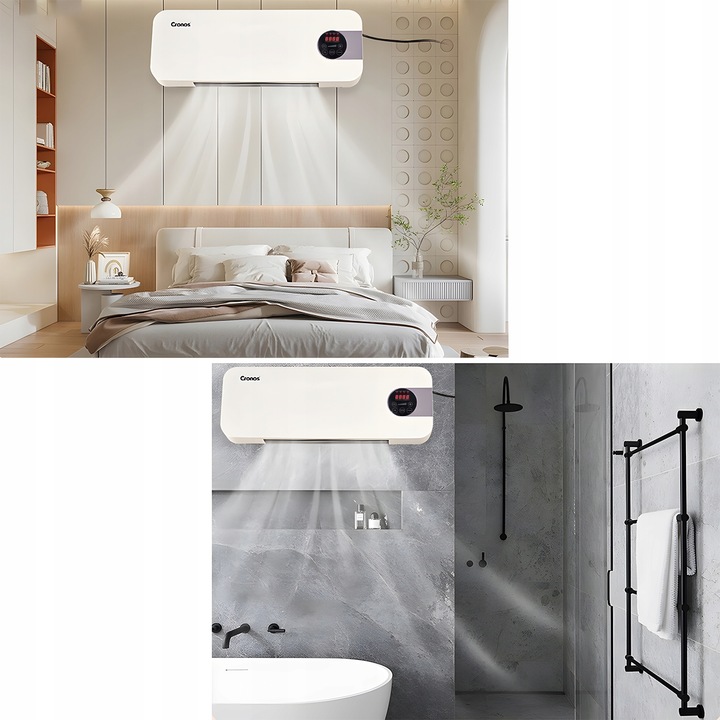 KURTYNA POWIETRZNA TERMOWENTYLATOR GRZEJNIK NAD DRZWI OKNO 2000W + PILOT