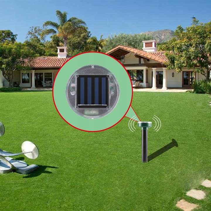 DUŻY Zestaw 4x ODSTRASZACZ na KRETY MYSZY KUNY GRYZONIE SOLARNY ZASIĘG