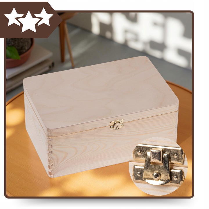 SKRZYNKA DREWNIANA PUDEŁKO Kufer Pojemnik 30x20 ORGANIZER DO DOMU DECOUPAGE