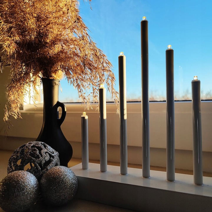 ŚWIECZNIK ADWENTOWY ŚWIĄTECZNY ŚWIECE DEKORACJA 7 led ŚWIĘTA LAMPKI