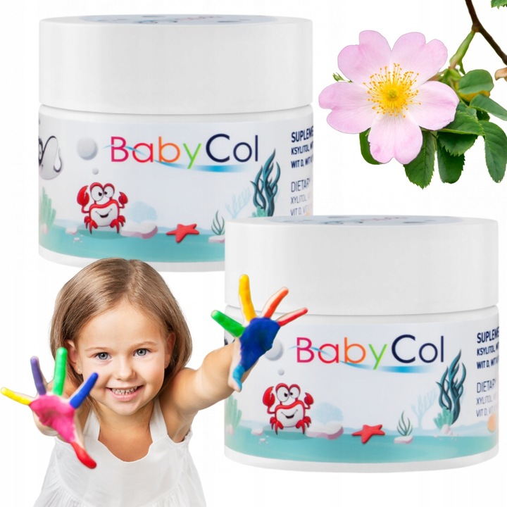2x BabyCol COLWAY Dla Dzieci - Kolagen Rybi, Wit D3, C, K2 - 60 Pastylek