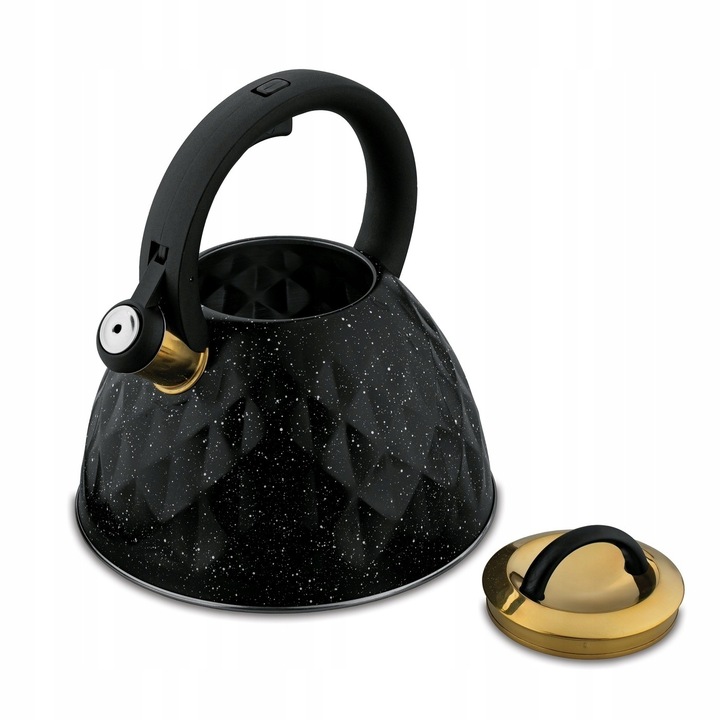 CZAJNIK na GAZ INDUKCJA Czarny z Gwizdkiem Konighoffer Etna Marble 3 l
