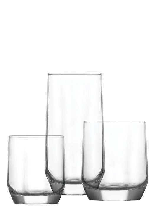 18 x Szklanki Do Napojów Zestaw Szklanek 215+310+385 ml Komplet LAV DIAMOND
