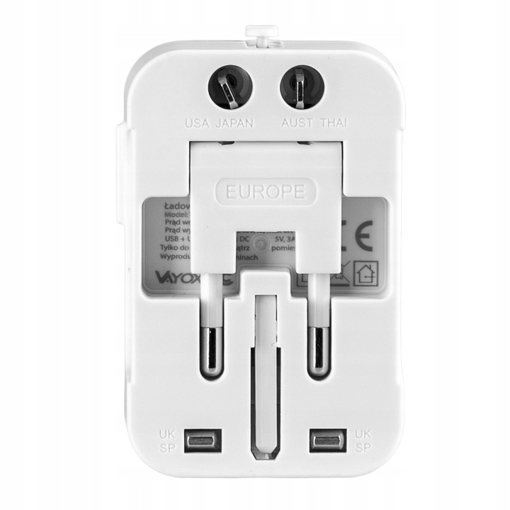 PRZEJŚCIÓWKA ADAPTER GNIAZDKA PODRÓŻNY UK USA EU CAŁY ŚWIAT ŁADOWARKA