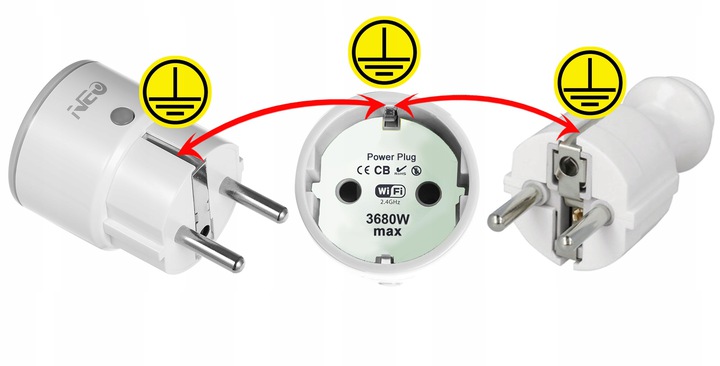 Inteligentne Gniazdko TUYA WIFI Smart 16A POMIAR