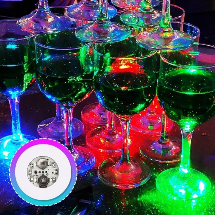 Podstawka Naklejka LED pod Butelkę Szklankę Kubek Zestaw 10 szt.