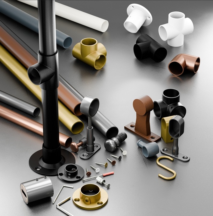 DRĄŻEK NA UBRANIA DO SZAFY 2X UCHWYTY DO GARDEROBY Fi 25MM 100 cm