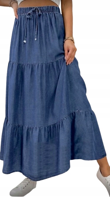 Długa maxi ponadczasowa SPÓDNICA jeans 780