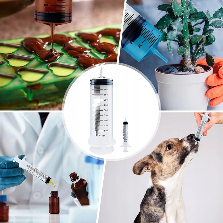 STRZYKAWKA 500ML, STRZYKAWKA Z WĘŻEM, DO LABORATORIÓW NAUKOWYCH, BEZ IGŁY