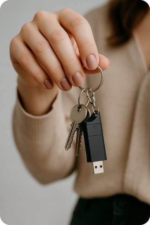 DYKTAFON SZPIEGOWSKI MINI PENDRIVE PODSŁUCH MAŁY BRELOK USB