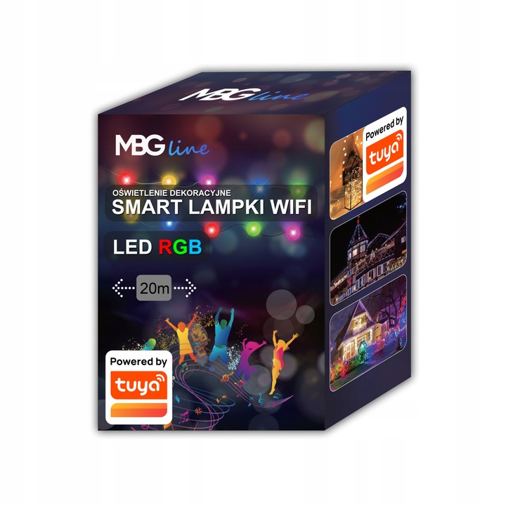 Lampki Choinkowe LED WIFI Świąteczne SMART taśma TUYA 20m 200szt MULTIKOLOR