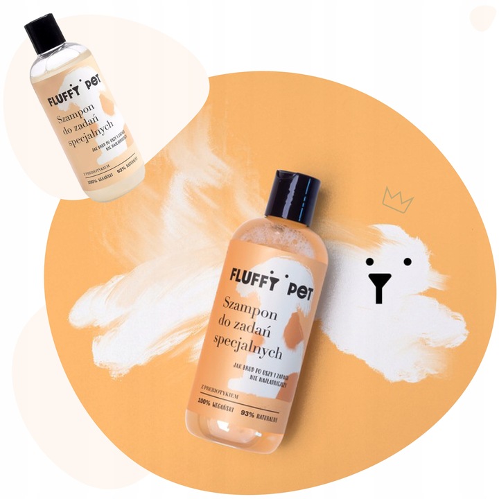SZAMPON dla psów do zadań SPECJALNYCH FluffyPet 300ml HIPOALERGICZNY WEGAN
