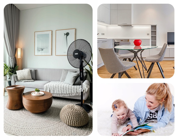 Wentylator podłogowy HAXON DAX wiatrak stojący 5 łopatek timer + pilot