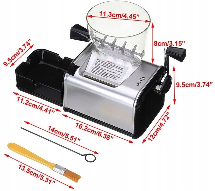 Elektryczna Nabijarka do Papierosów Tłokowa Maszynka Automatyczna Tytoniu