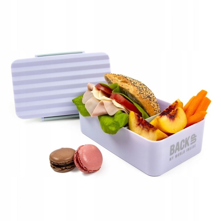 Zestaw Śniadaniowy Dla Dzieci Do Szkoły BIDON i ŚNIADANIÓWKA Fiolet BackUp