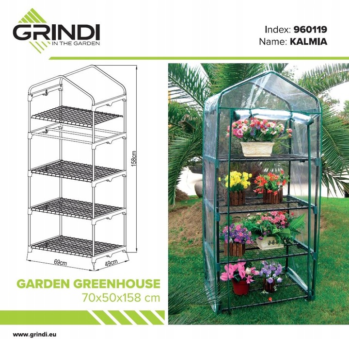 MINI SZKLARNIA 4 PÓŁKI OGRODOWA I BALKONOWA TUNEL - KALMIA I PRZEZROCZYSTA